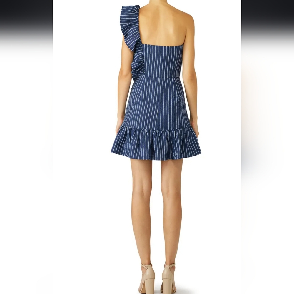 Alexis Konner Blue Striped One-Shoulder Dress - Picture 3 of 4